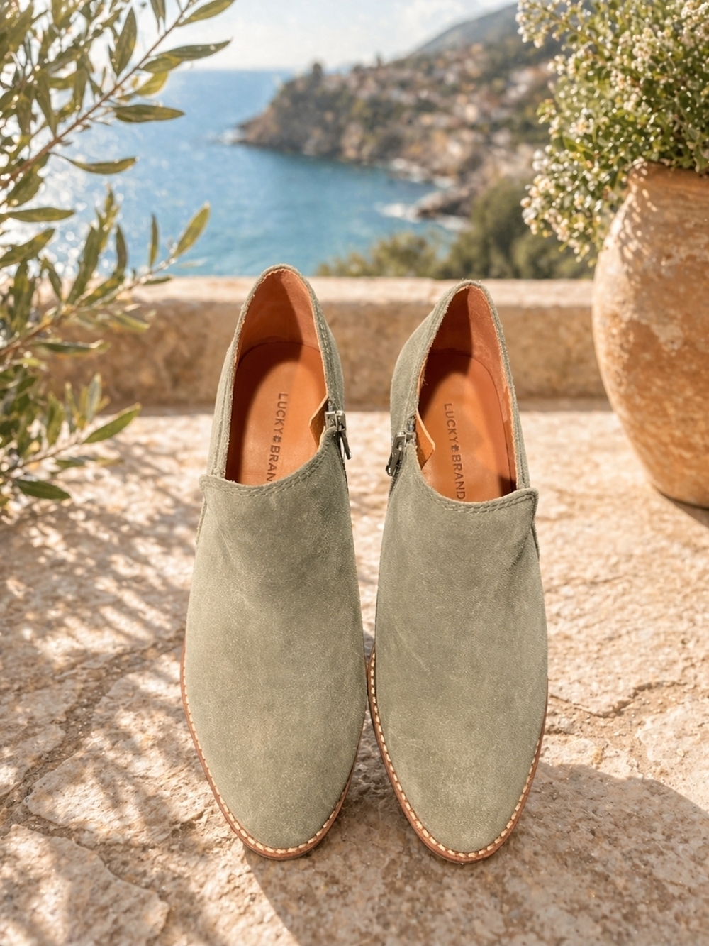 Lucky Brand Olive Green Suede Women’s Chukka Boots
